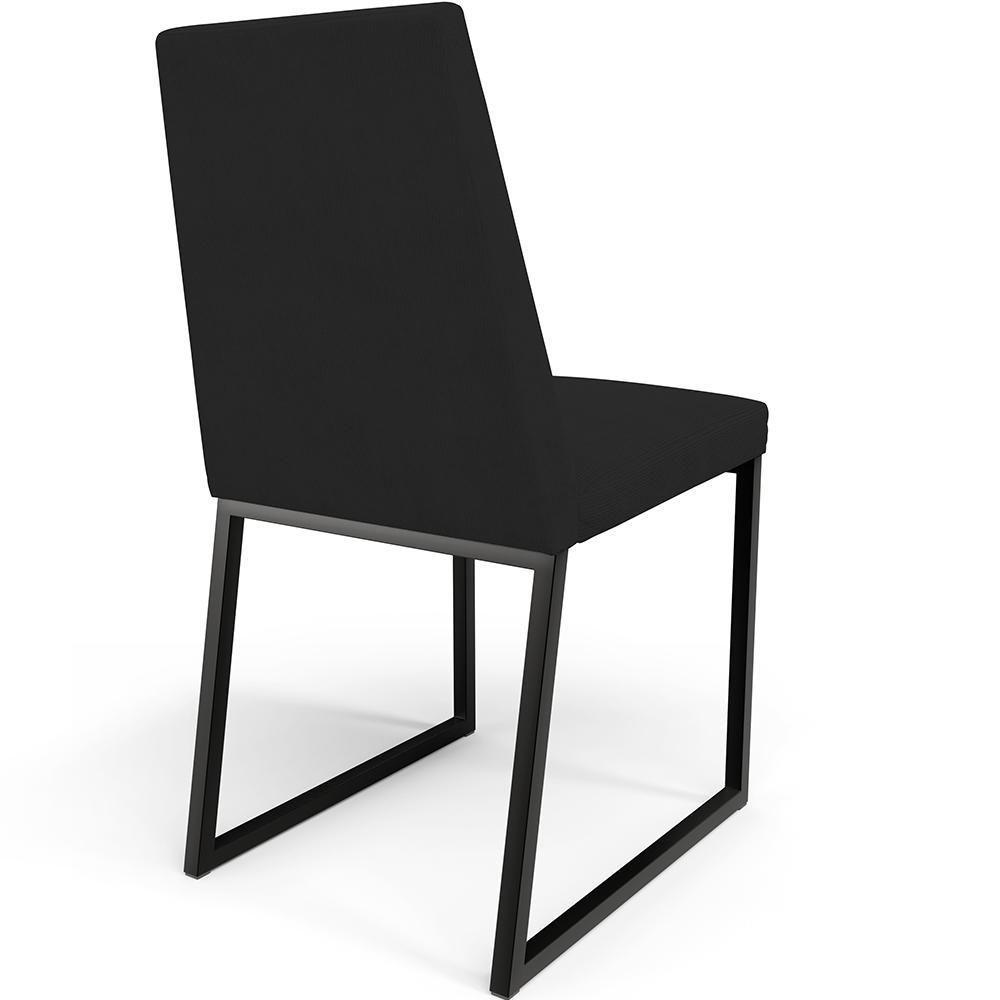 Kit 06 Cadeiras Para Sala De Jantar L02 Suede Preto - 1