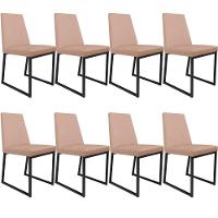 Kit 08 Cadeiras Sala De Jantar Preto L02 Rosê - 1
