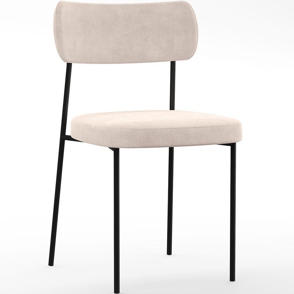 Kit 02 Cadeiras Para Sala De Jantar L02 Suede Bege - 7