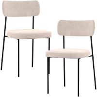 Kit 02 Cadeiras Para Sala De Jantar L02 Suede Bege - 1