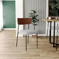 Kit 02 Cadeiras Sala De Jantar L02 Marrom Cinza - 19