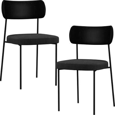 Kit 02 Cadeiras Sala De Jantar L02 Preto Chumbo