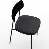 Kit 02 Cadeiras Sala De Jantar L02 Preto Chumbo - 2