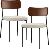 Kit 02 Cadeiras Sala De Jantar L02 Marrom Champagne - 1