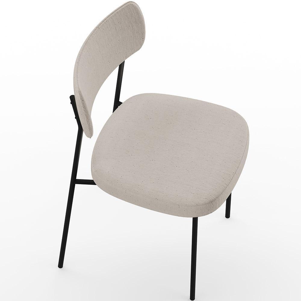 Kit 08 Cadeiras Estofadas Para Sala De Jantar Melina L02 Cru - 3