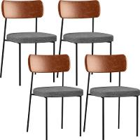 Kit 04 Cadeiras Sala De Jantar L02 Camel Cinza Escuro - 1