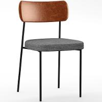 Kit 04 Cadeiras Sala De Jantar L02 Camel Cinza Escuro - 8