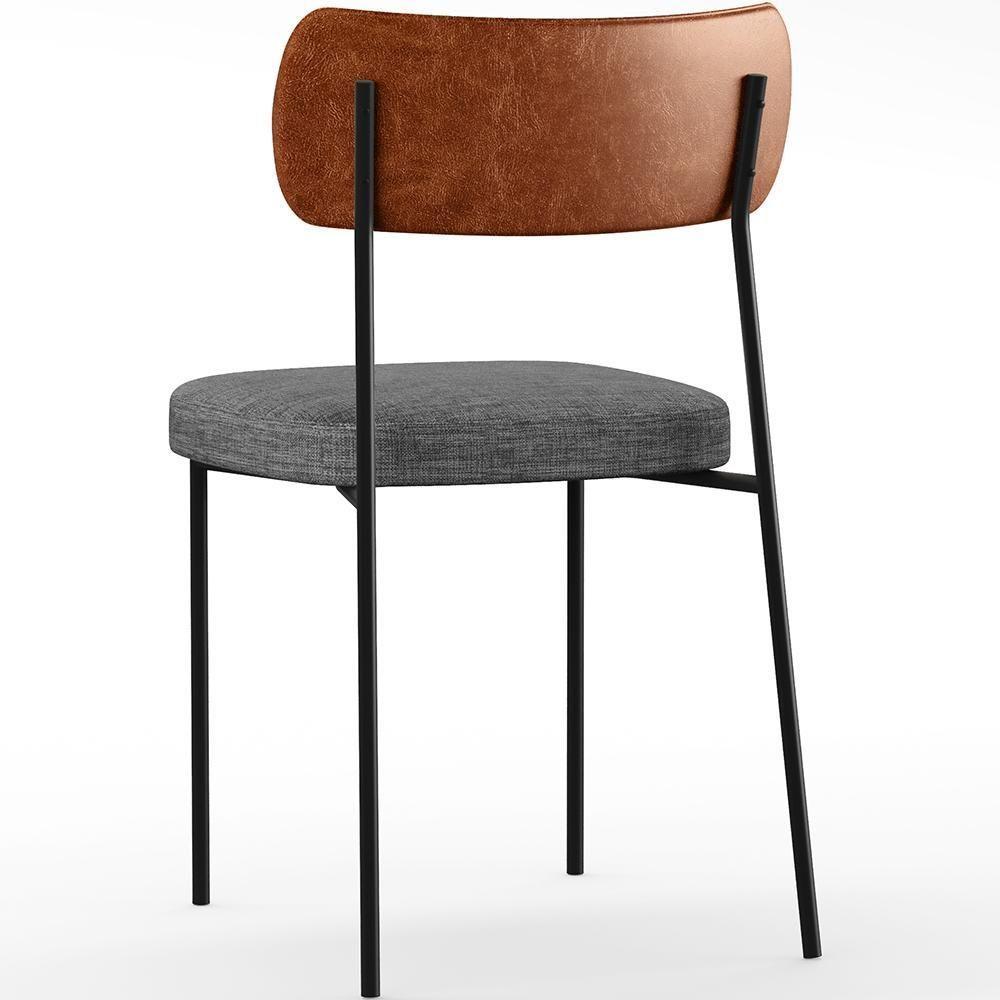 Cadeira Para Sala De Jantar Melina L02 Camel Cinza Escuro - 2