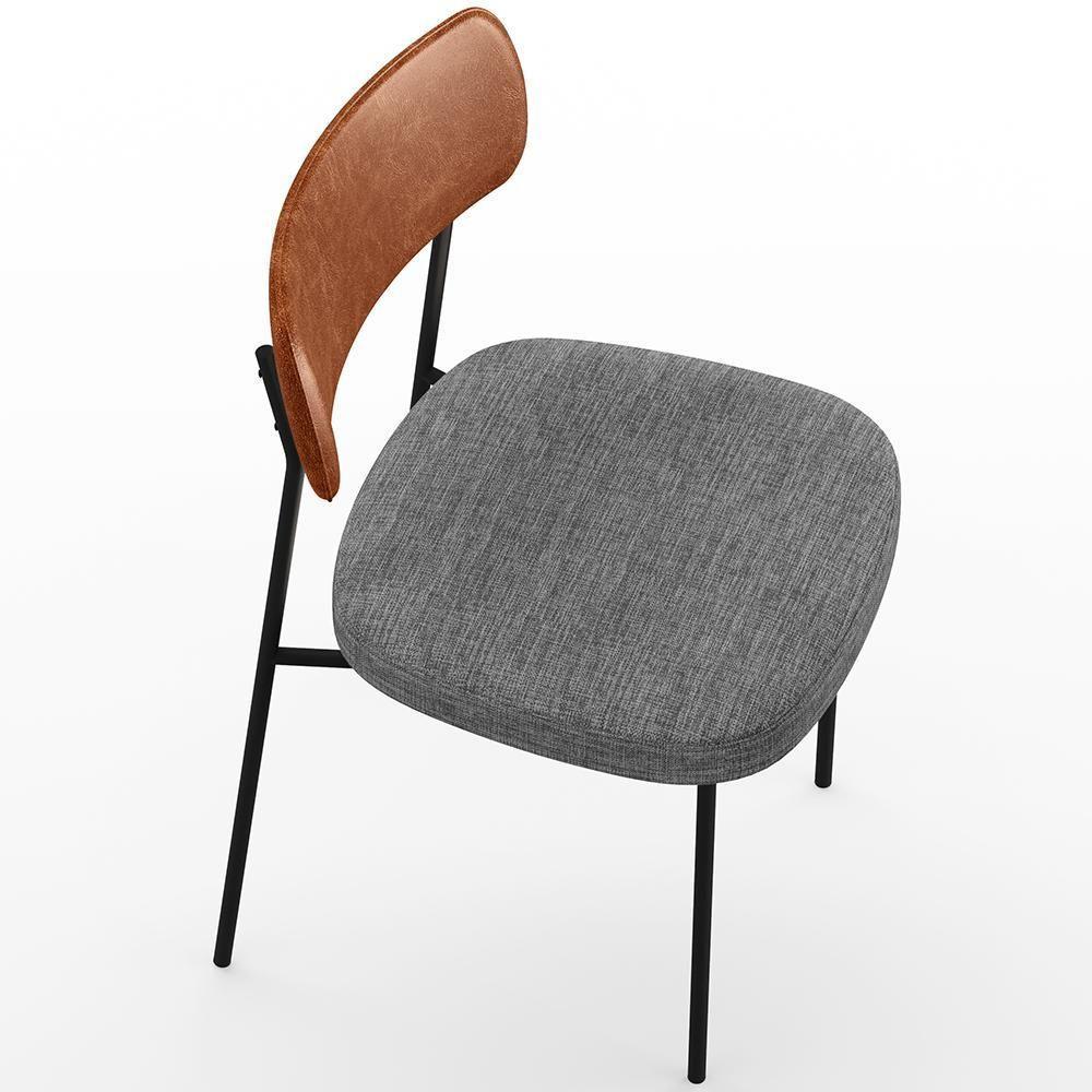 Cadeira Para Sala De Jantar Melina L02 Camel Cinza Escuro - 3