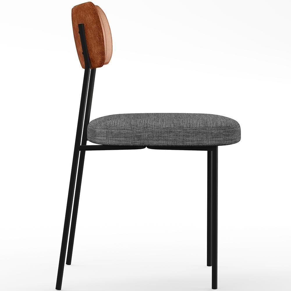 Cadeira Para Sala De Jantar Melina L02 Camel Cinza Escuro - 4