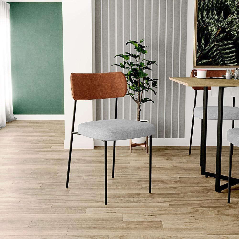 Cadeira Para Sala De Jantar Melina L02 Camel Cinza - 7