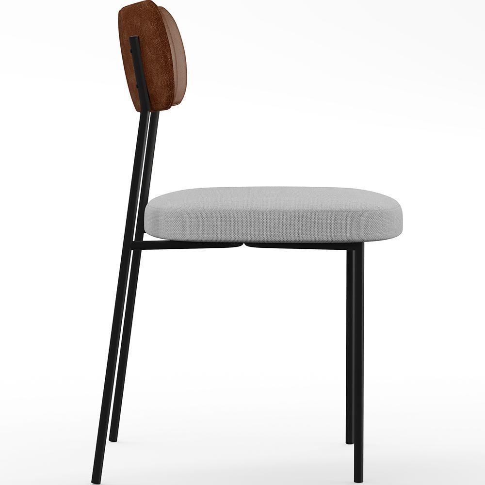 Cadeira Para Sala De Jantar Melina L02 Marrom Cinza - 6