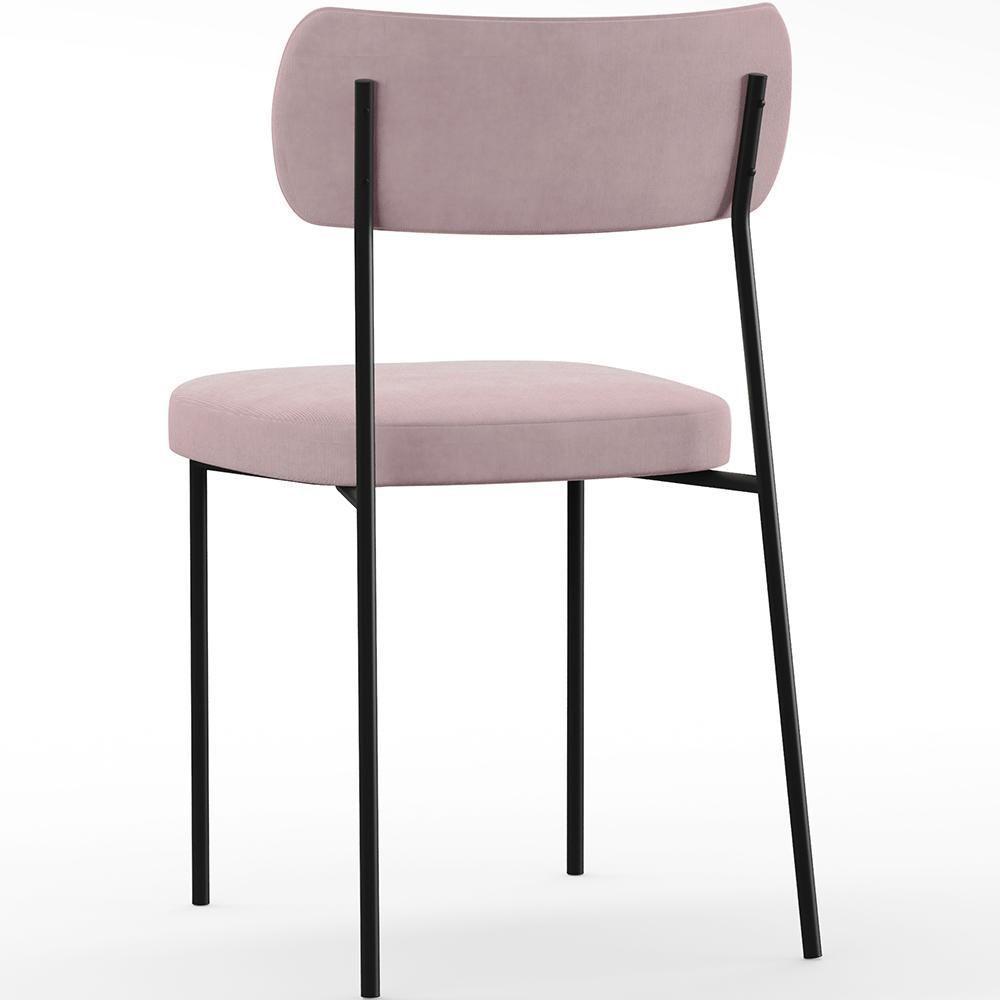 Kit 02 Cadeiras Sala De Jantar L02 Suede Rosê - 2