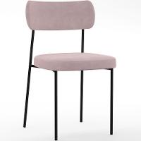 Kit 02 Cadeiras Sala De Jantar L02 Suede Rosê - 7