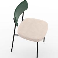 Kit 02 Cadeiras Sala De Jantar L02 Verde Musgo Suede Bege - 3