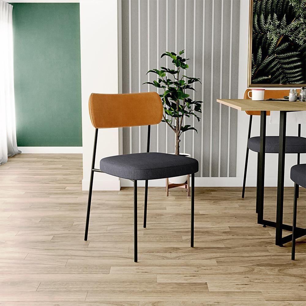 Kit 02 Cadeiras Sala De Jantar L02 Whsiky Chumbo - 7