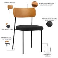 Kit 02 Cadeiras Sala De Jantar L02 Whsiky Chumbo - 6