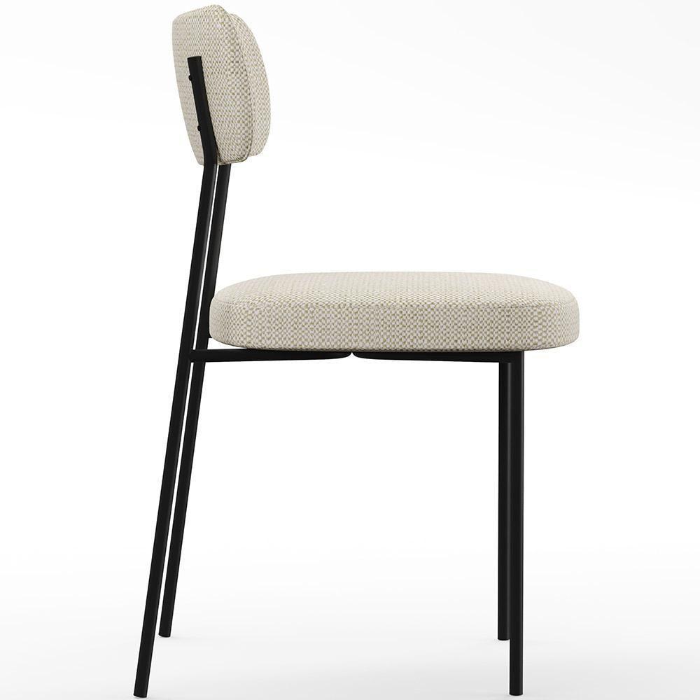 Cadeira Estofada Para Sala De Jantar Melina L02 Champagne - 3