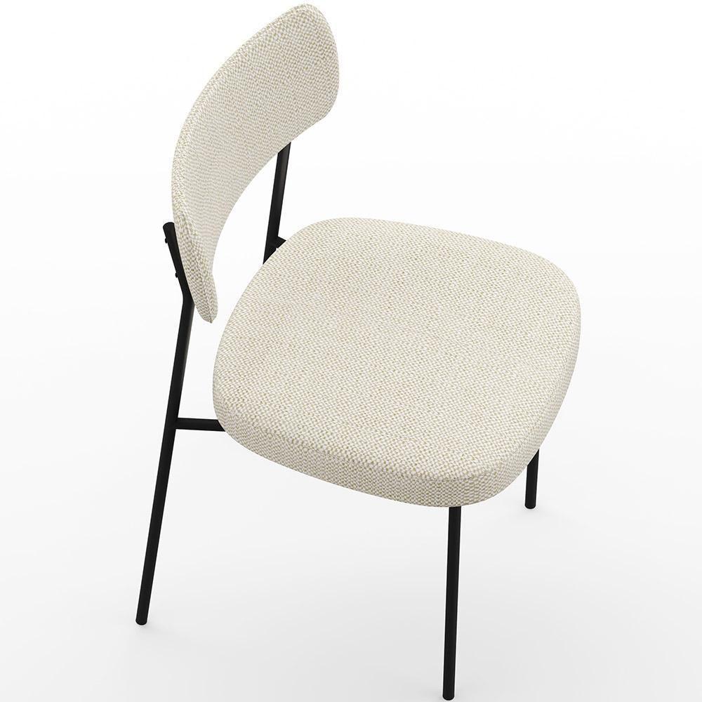 Cadeira Estofada Para Sala De Jantar Melina L02 Champagne - 6