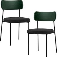 Kit 02 Cadeiras Sala De Jantar L02 Verde Musgo Chumbo - 1