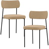 Kit 02 Cadeiras Sala De Jantar L02 Bege Escuro - 1