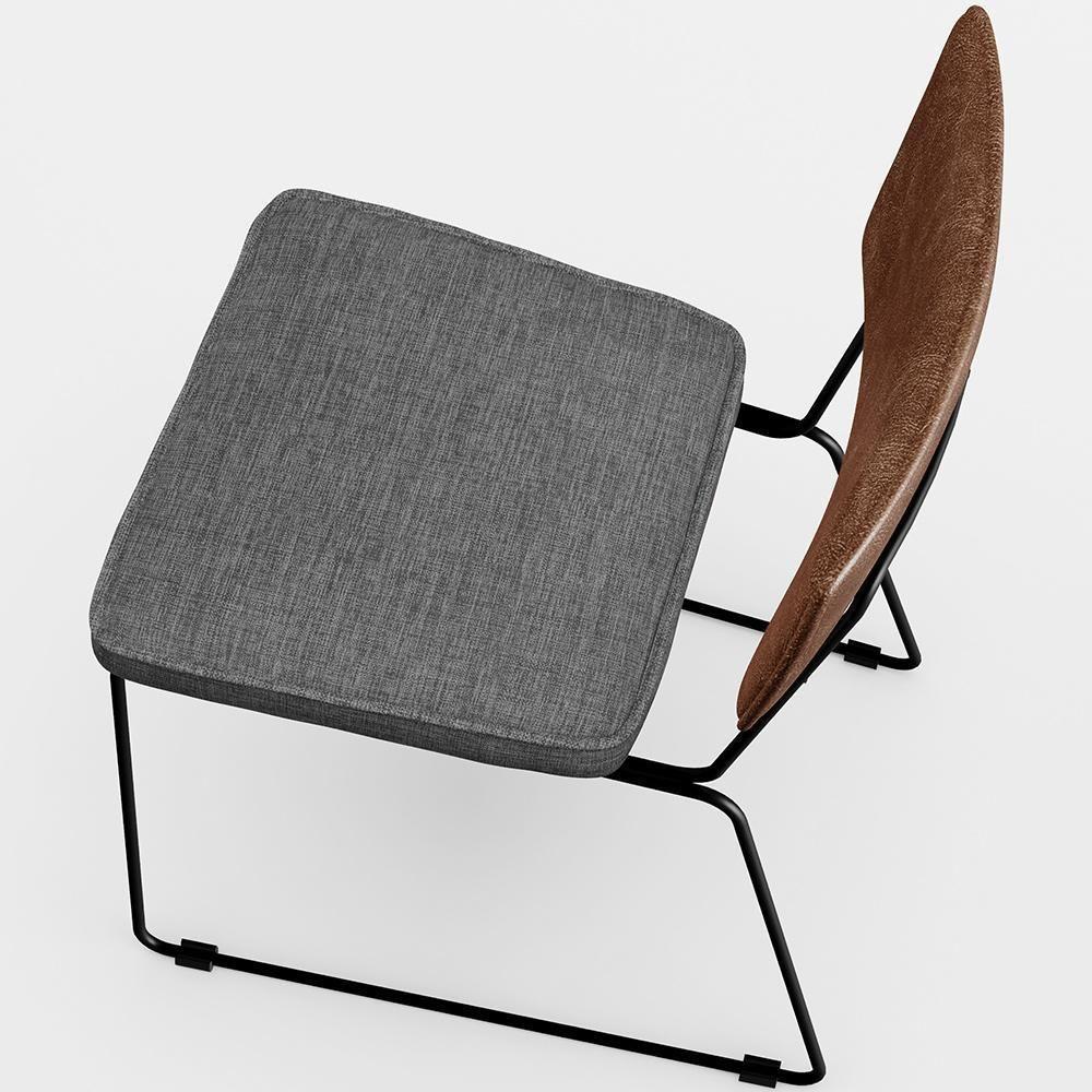 Kit 04 Cadeiras L02 Couríssimo Marrom Linho Cinza Escuro - 3