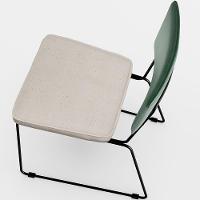 Kit 02 Cadeiras Estofada L02 Facto Verde Musgo Linho Cru - 3