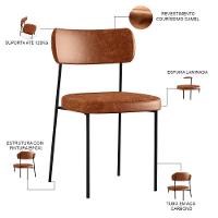 Kit 06 Cadeiras Para Sala De Jantar L02 Camel - 6