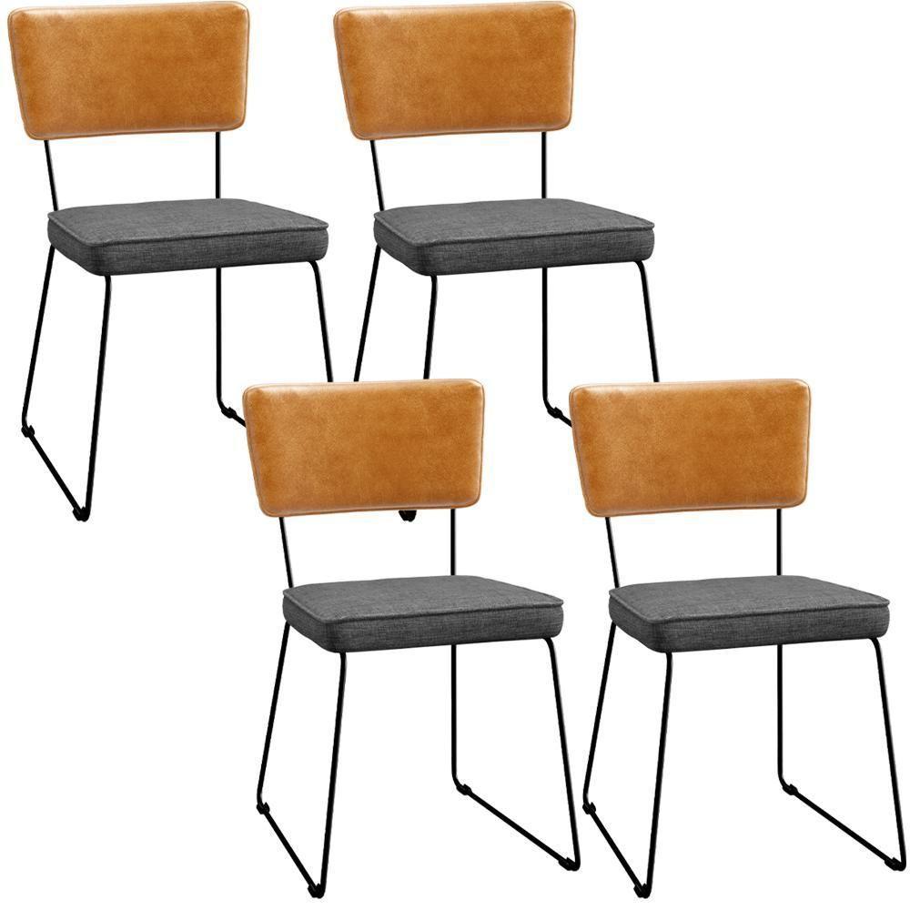 Kit 04 Cadeiras L02 Couríssimo Whisky Linho Cinza Escuro - 1