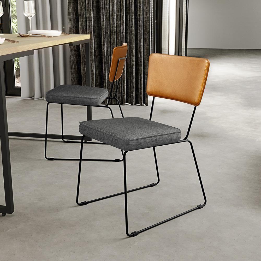 Kit 04 Cadeiras L02 Couríssimo Whisky Linho Cinza Escuro - 9