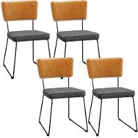 Kit 04 Cadeiras L02 Couríssimo Whisky Linho Cinza Escuro - 1