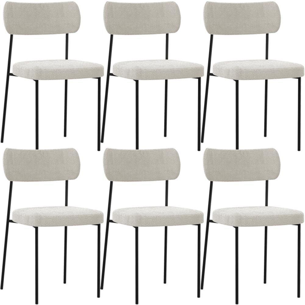 Kit 06 Cadeiras Para Sala De Jantar L02 Bouclê Creme - 1