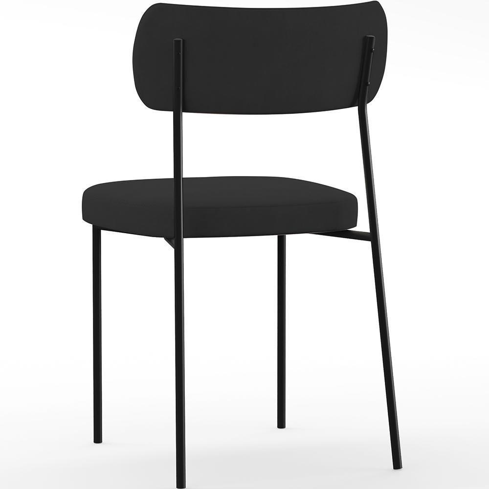 Kit 06 Cadeiras Para Sala De Jantar L02 Suede Preto - 2