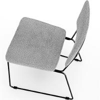 Kit 06 Cadeiras Base De Aço Allana L02 Bouclê Cinza - 5