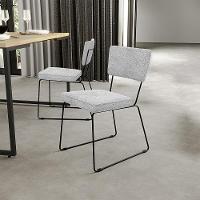 Kit 06 Cadeiras Base De Aço Allana L02 Bouclê Cinza - 20