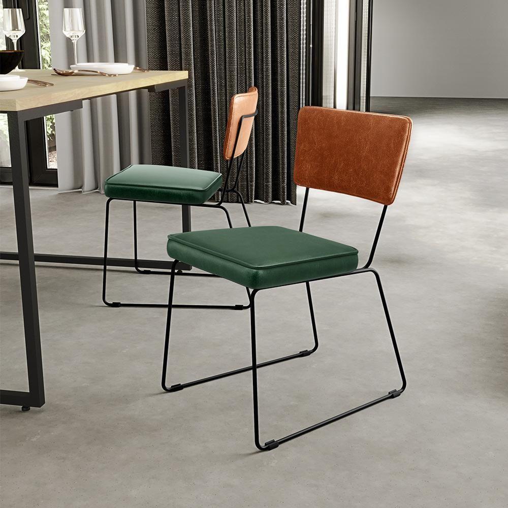 Kit 04 Cadeiras L02 Couríssimo Camel Facto Verde Musgo - 10