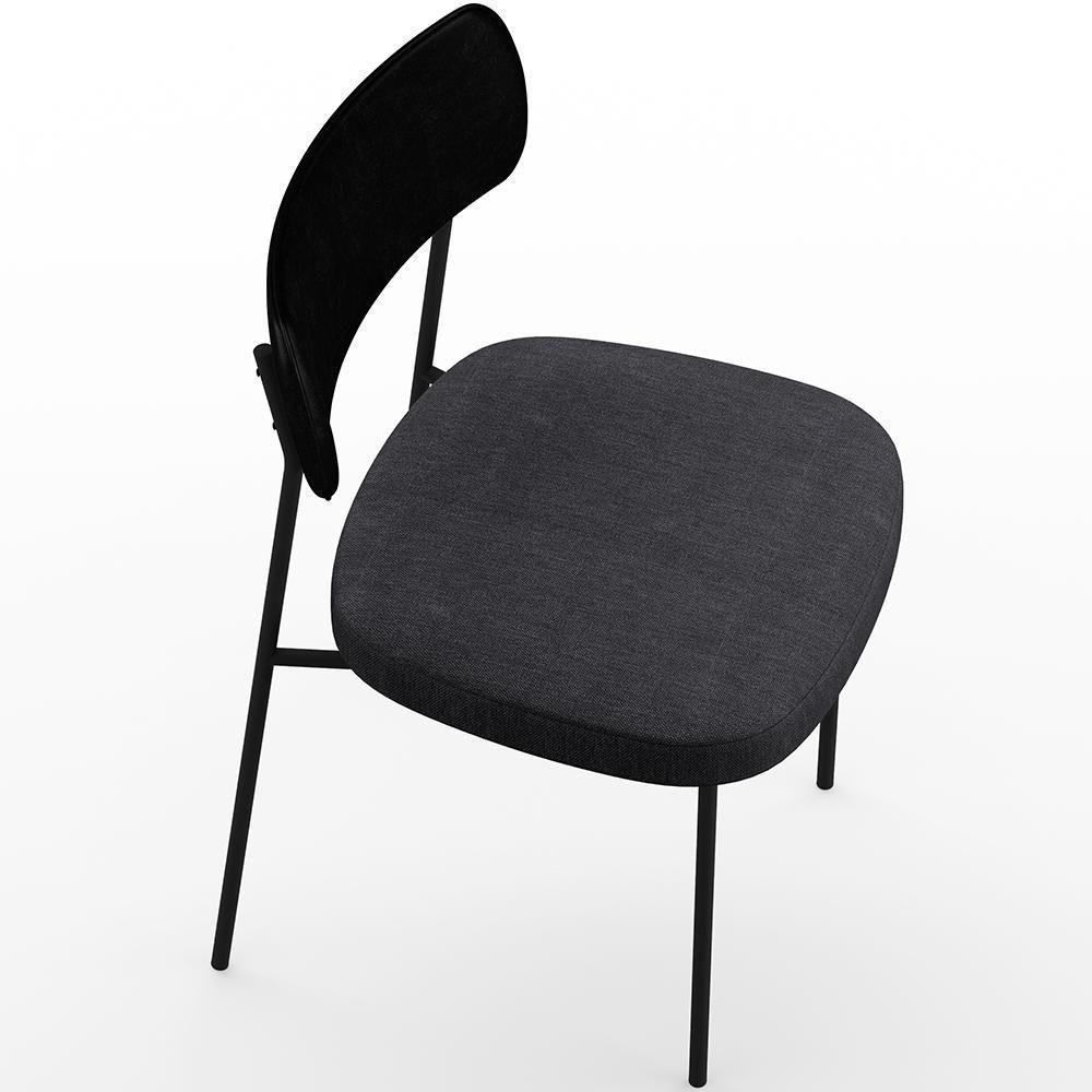 Kit 06 Cadeiras Para Sala De Jantar Melina L02 Preto Chumbo - 2