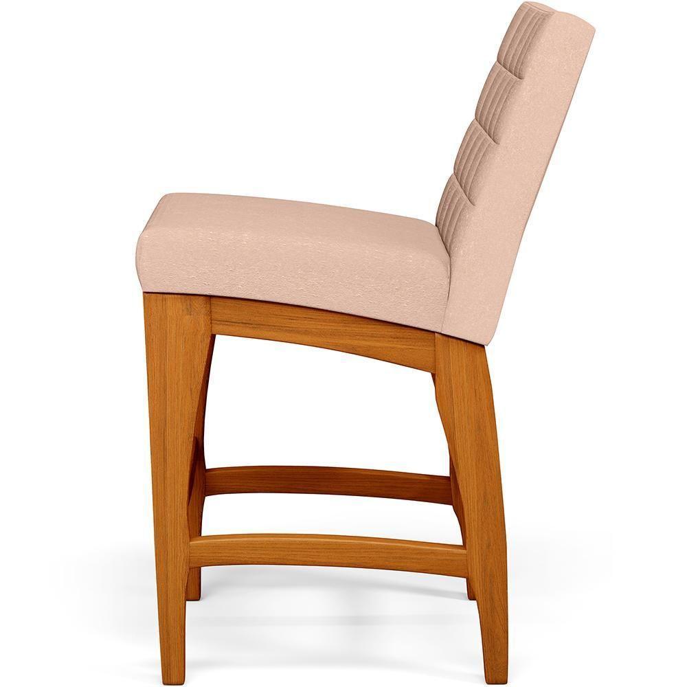 Kit 05 Banquetas Baixa Cozinha Bancada Sala Jantar L02 Rosê - 3