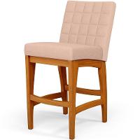 Kit 05 Banquetas Baixa Cozinha Bancada Sala Jantar L02 Rosê - 8