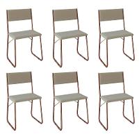 Kit 6 Cadeiras De Jantar Estofadas Angra - Cobre E Bege - Cor: Marrom - 1