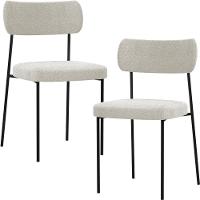 Kit 02 Cadeiras Para Sala De Jantar L02 Bouclê Creme - 1