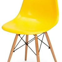 Kit 2 Cadeiras Eiffel Charles Eames Amarelo Com Pés Madeira - 3