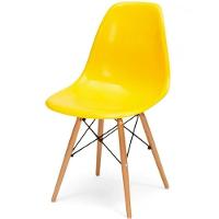 Kit 2 Cadeiras Eiffel Charles Eames Amarelo Com Pés Madeira - 5