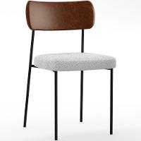 Kit 04 Cadeiras Para Sala De Jantar L02 Marrom Bouclê Cinza - 8