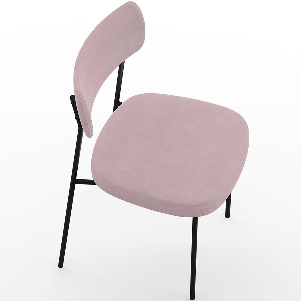 Kit 06 Cadeiras Para Sala De Jantar L02 Suede Rosê - 3