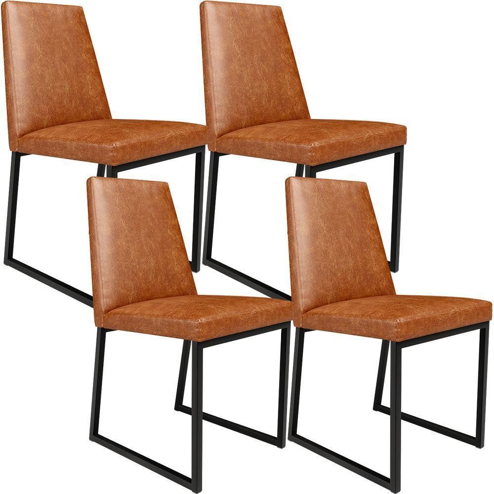 Kit 04 Cadeiras Sala De Jantar L02 Camel - 1