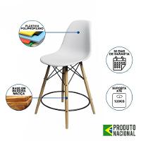 Cadeira Bistrô Madeira Eames Eiffel Assento Branco - 3
