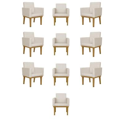 Kit 10 Cadeiras Decorativa Reforçada Oferta Courino Balaqui Cor:courino Bege