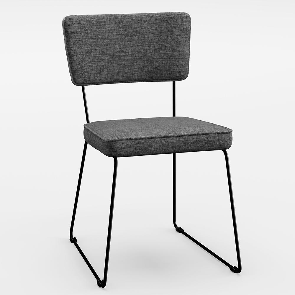 Kit 04 Cadeiras Base Em Aço Allana L02 Cinza Escuro - 6