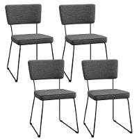 Kit 04 Cadeiras Base Em Aço Allana L02 Cinza Escuro - 1